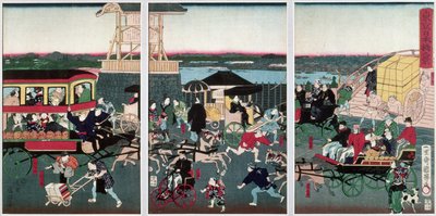View of Nihonbashi in Tokyo, c.1870 by Kuniteru II Utagawa